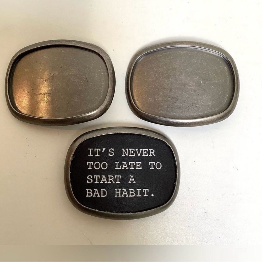 Belt Buckle Blanks Goldtone DIY add photos, resin, leather glitter rhine…